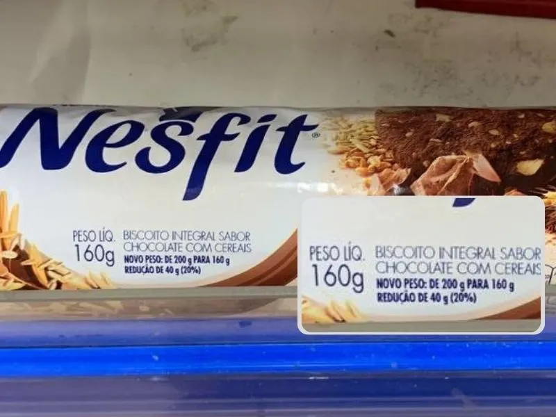 Peso do biscoito integral reduziu em 20%