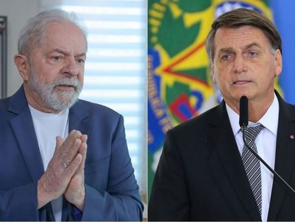 Lula e Jair Bolsonaro em montagem de fotos lado a lado