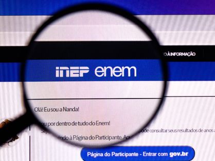 Site do Inep Enem mostra a Página do Participante
