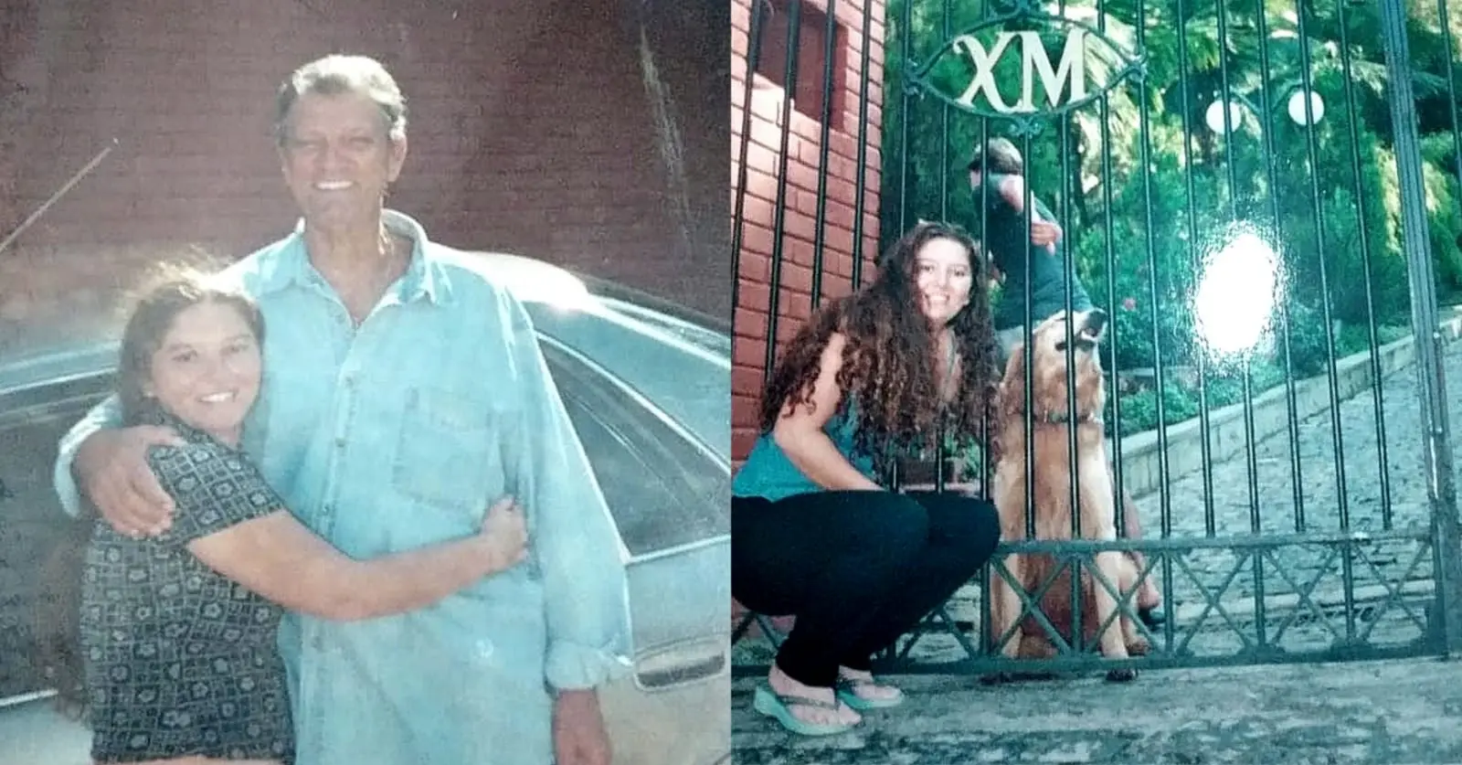 Cearense ao lado do pai e cão de estimação de Xuxa