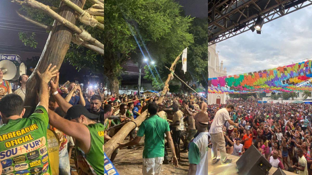 montagem de fotos da festa do pau da bandeira