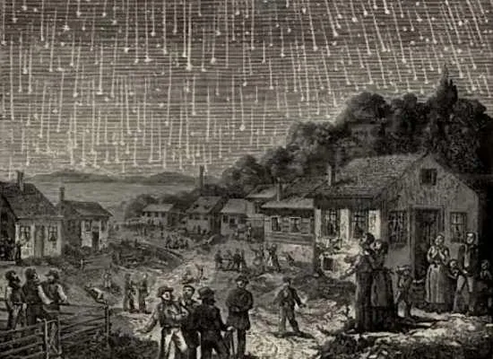 Ilustração mostra tempestade de meteoros em 1833 que causou temor na população