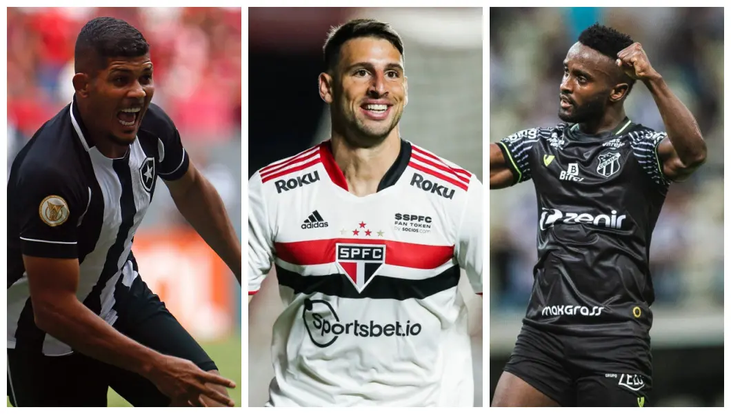 Montagem com fotos de atletas da Série A