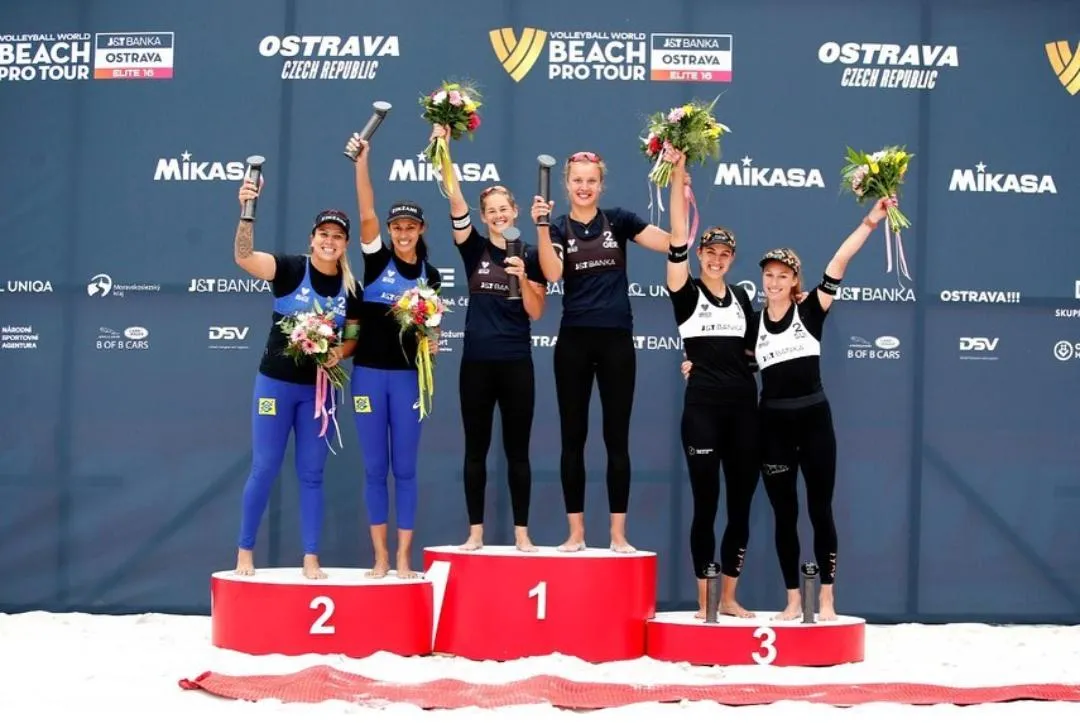 Pódio do Circuito Mundial de Vôlei de Praia - Etapa Ostrava.