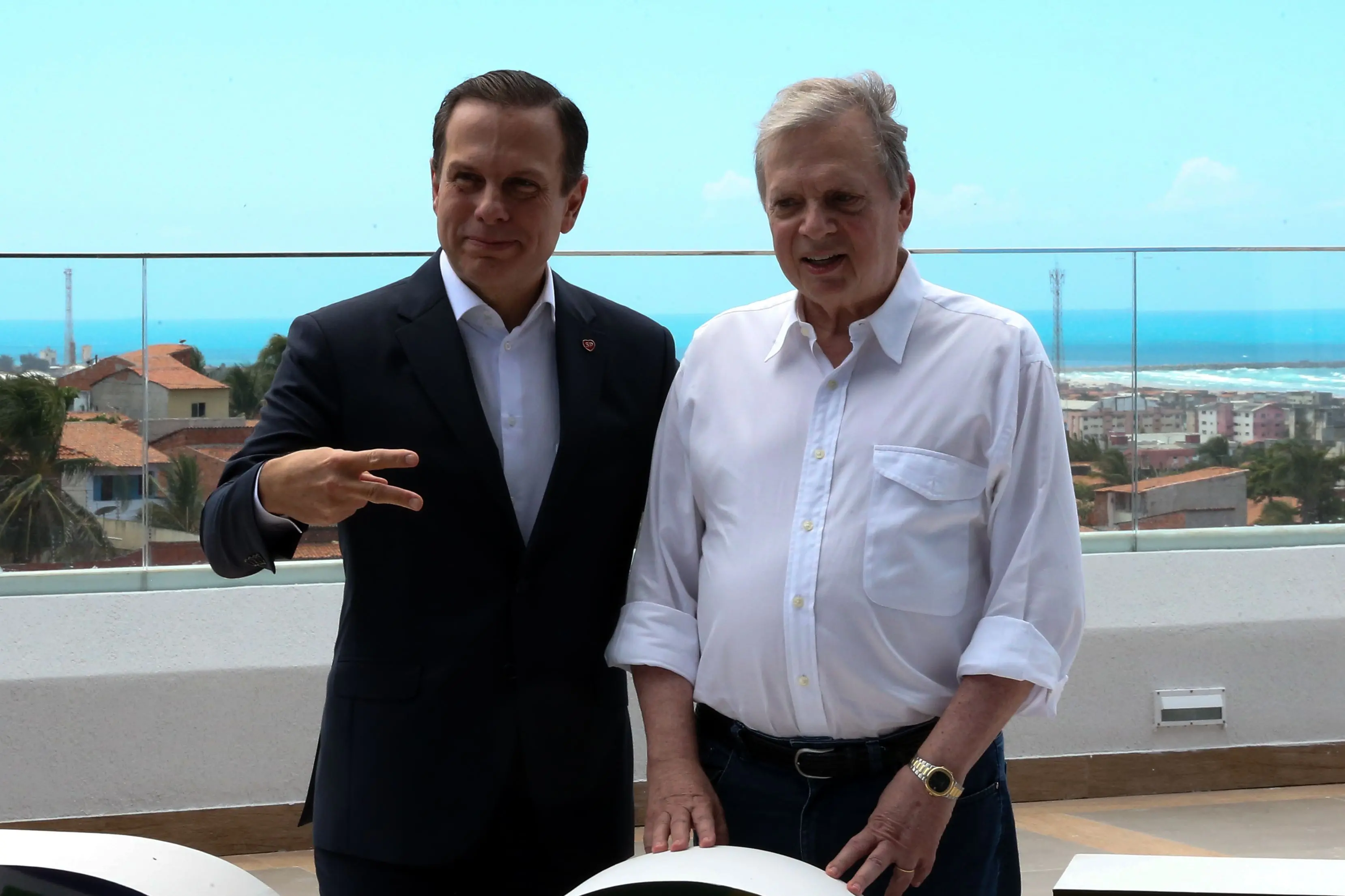 Tasso Jereissati ao lado do ex-governador de SP, João Dória