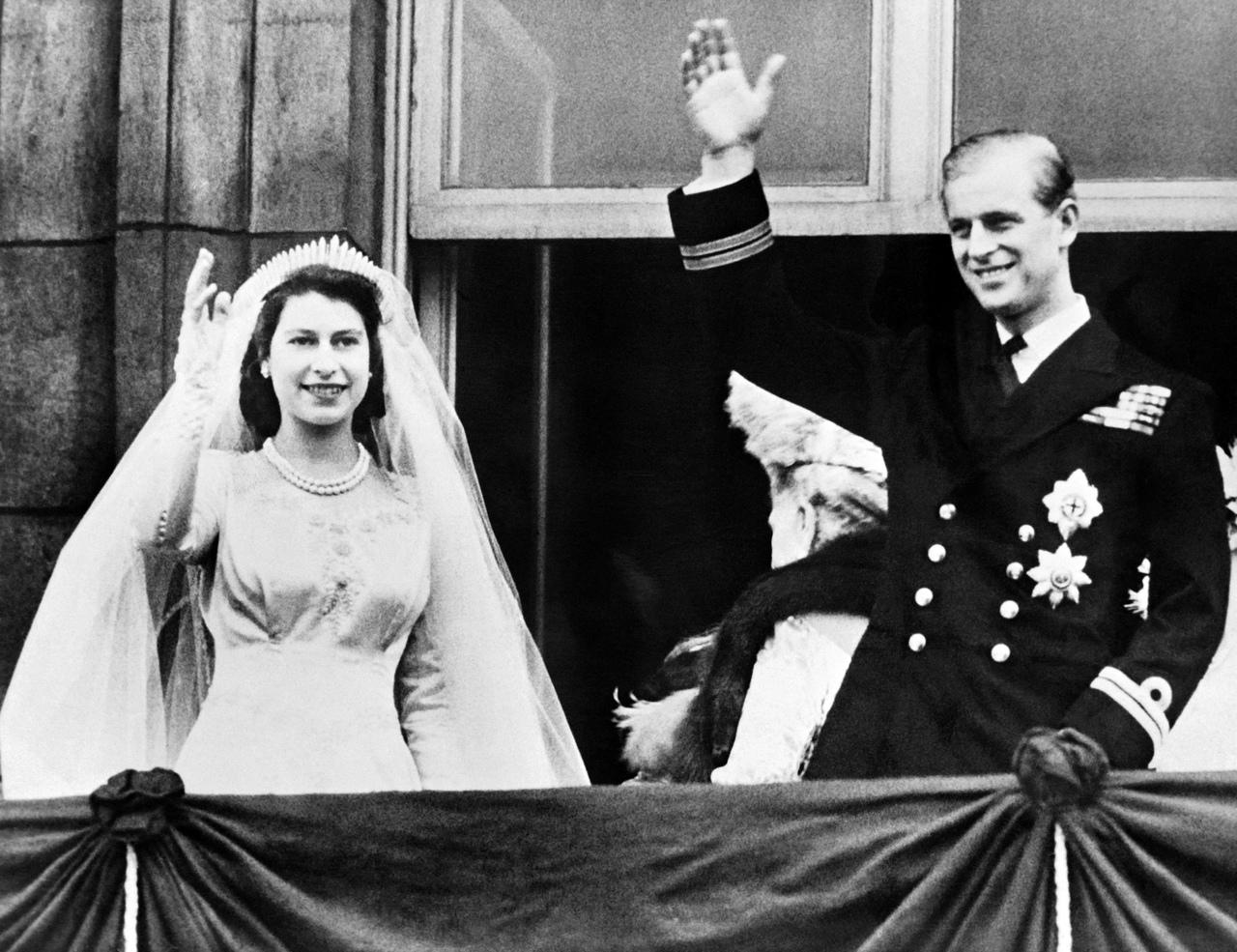Rainha Elizabeth II durante casamento