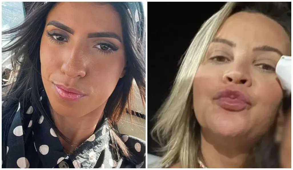 Montagem com fotos de Fernanda e Cíntia