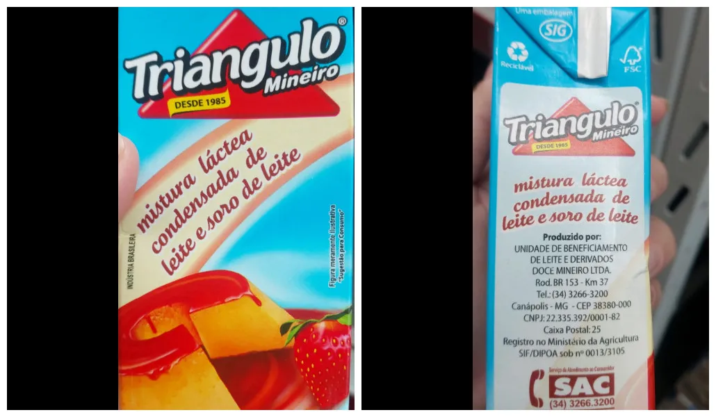 Composto vendido para substituir o leite condensado. No supermercado visitado, a unidade do produto estava à venda por R$4,69, chegando a custar o mesmo preço que os originais de algumas marcas