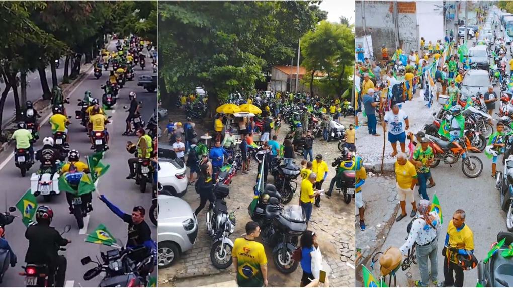 Apoiadores do presidente promoveram uma motocarreata neste domingo (5), em Fortaleza
