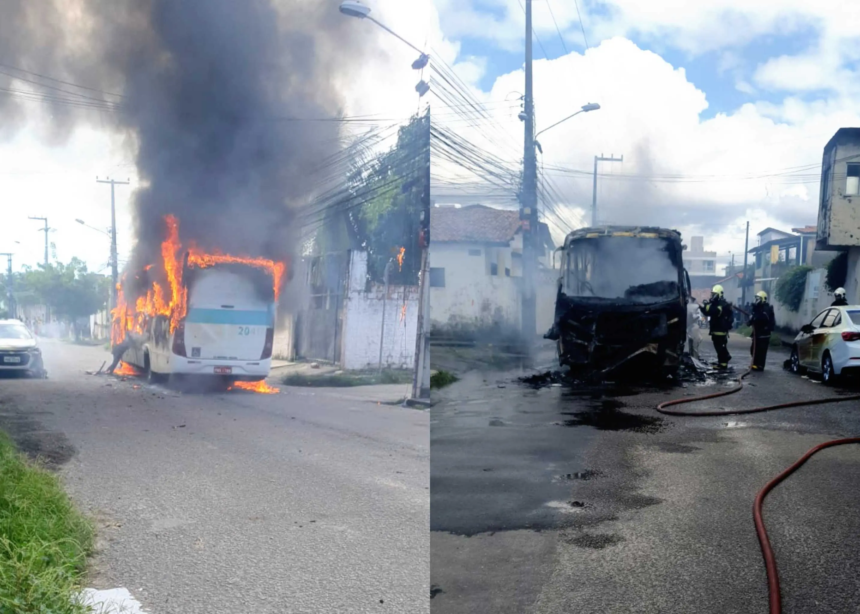 Imagem da notícia Incêndio causa destruição de ônibus em rua do Bairro Ellery