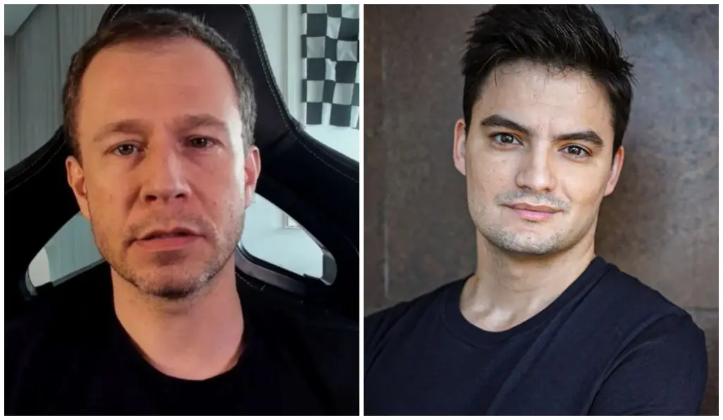 Montagem com Felipe Neto e Tiago Leifert