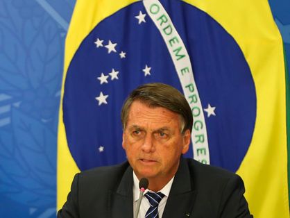 Jair Bolsonaro em coletiva de imprensa