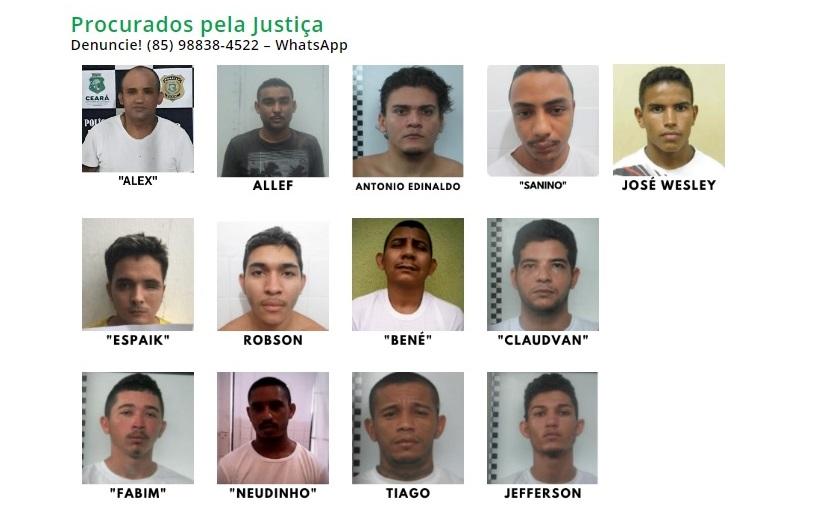 Os 13 procurados fugiram das unidades penitenciárias na atual gestão da SAP, de 2019 para cá
