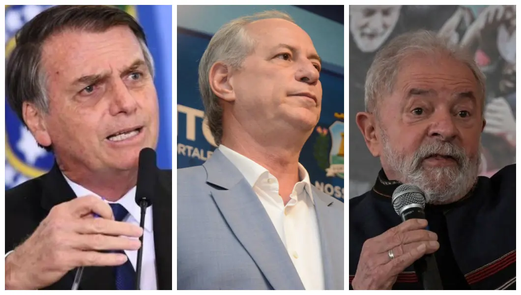 Montagem com Montagem Bolsonaro, Ciro e Lula