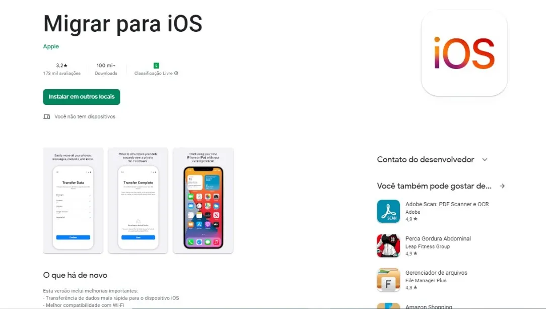 É preciso baixar o app na Play Store