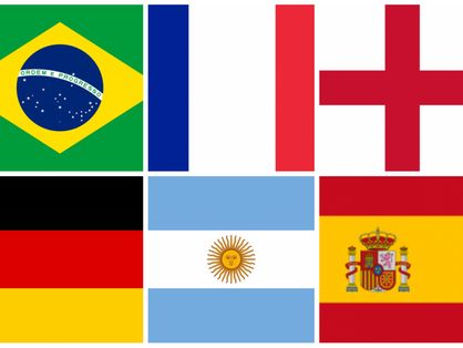 Bandeiras das seleções favoritas à Copa do Mundo