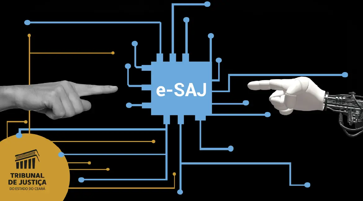 Arte sobre inteligência artificial no e-SAJ, do TJCE