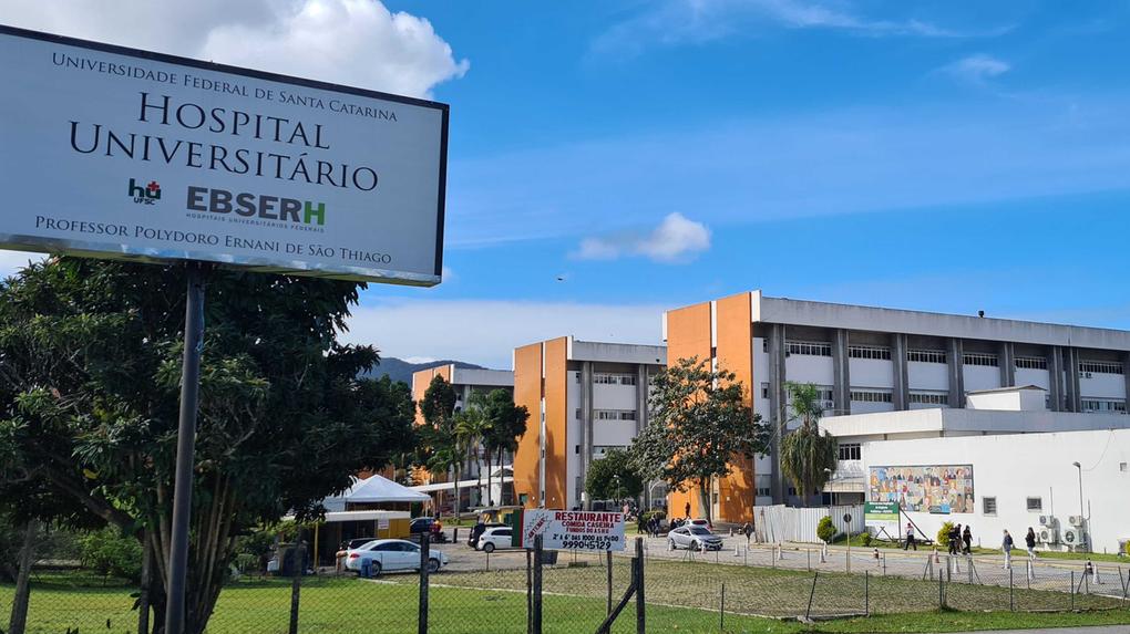 fachada do Hospital Universitário (HU) Polydoro Ernani de São Thiago, da Universidade Federal de Santa Catarina (UFSC)