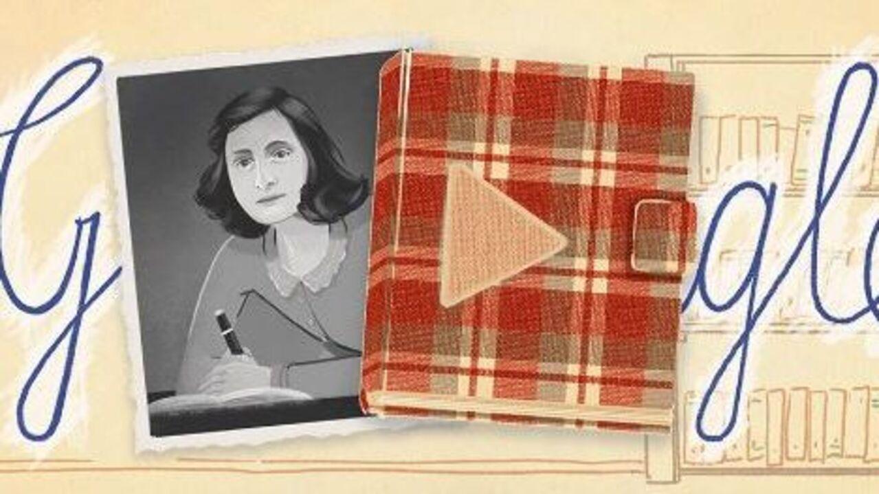 Imagem do Google homenageando Anne Frank