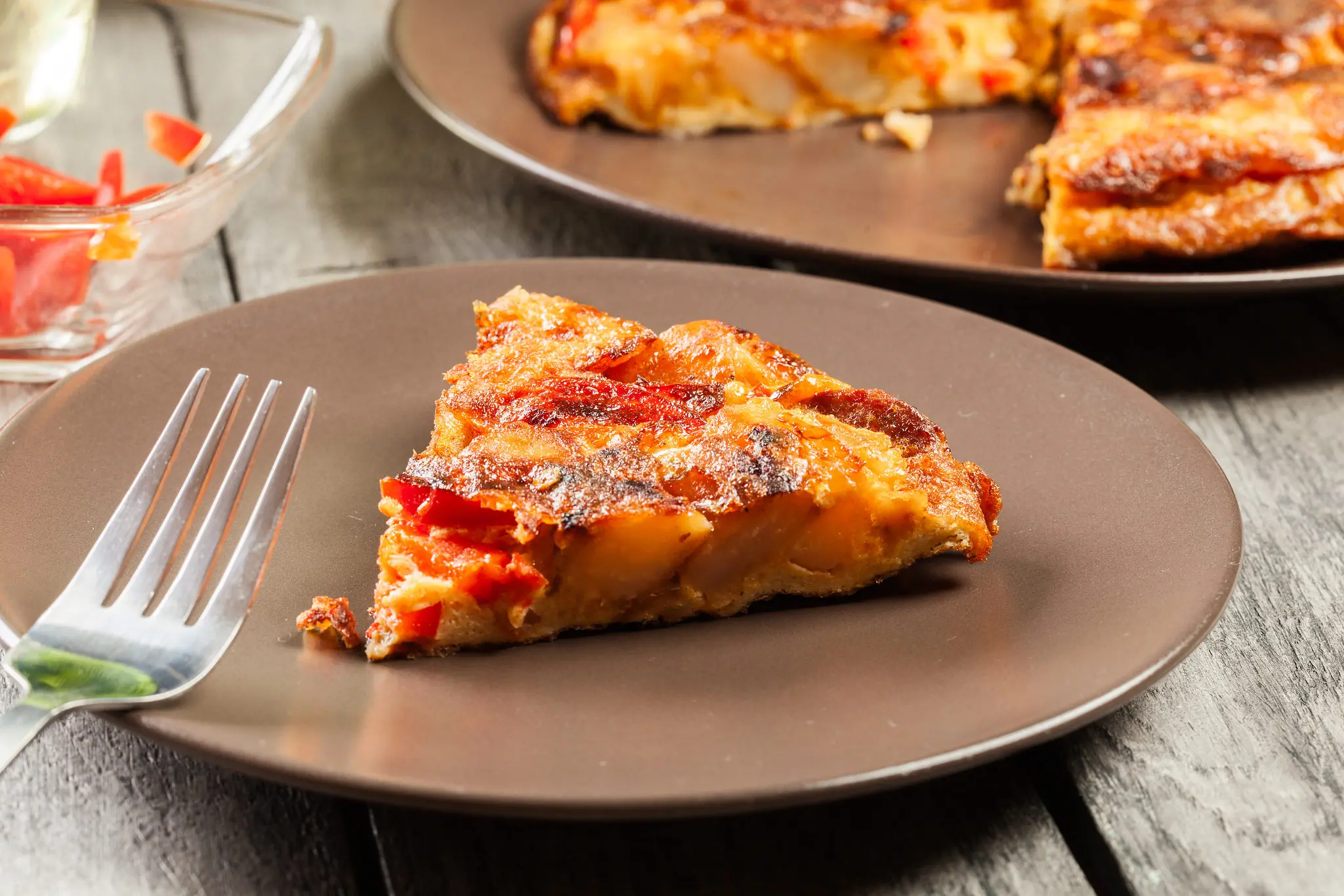 Tortilha com linguiça picante