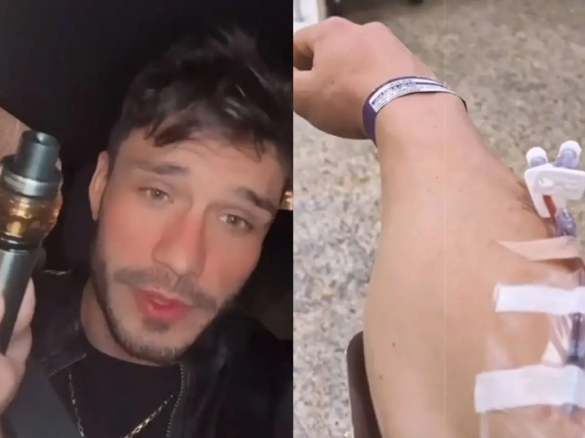lucas viana relatando que passou mal após uso de cigarro eletrônico