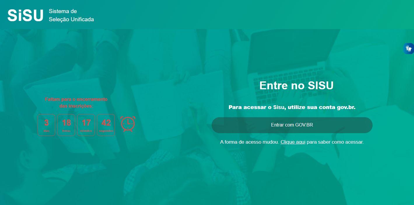 Inscrições sisu 2022