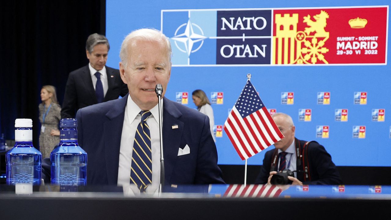 Joe Biden em encontro da Otan realizado em Madri, Espanha