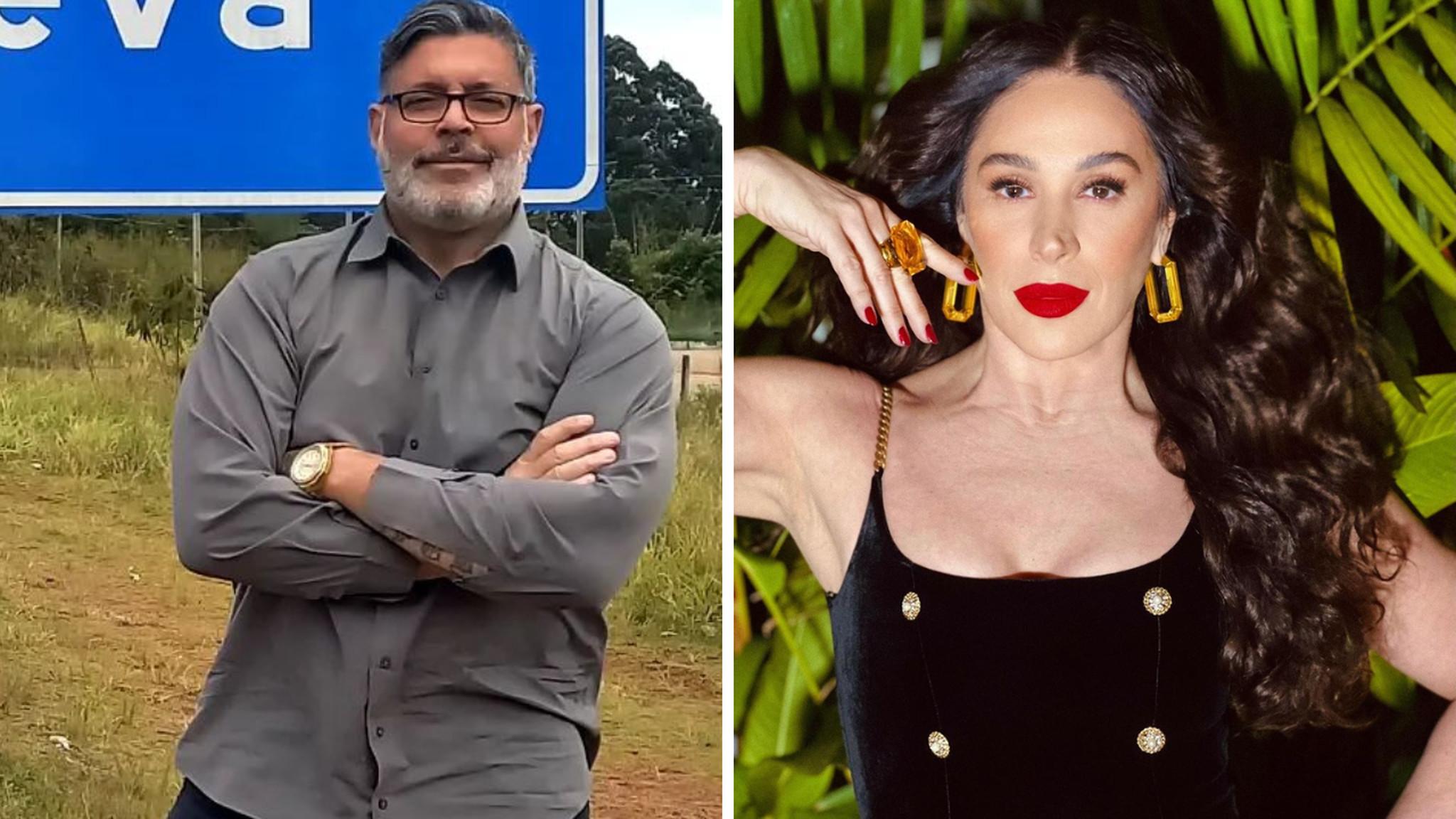 Montagem com imagens de Alexandre Frota e Claudia Raia