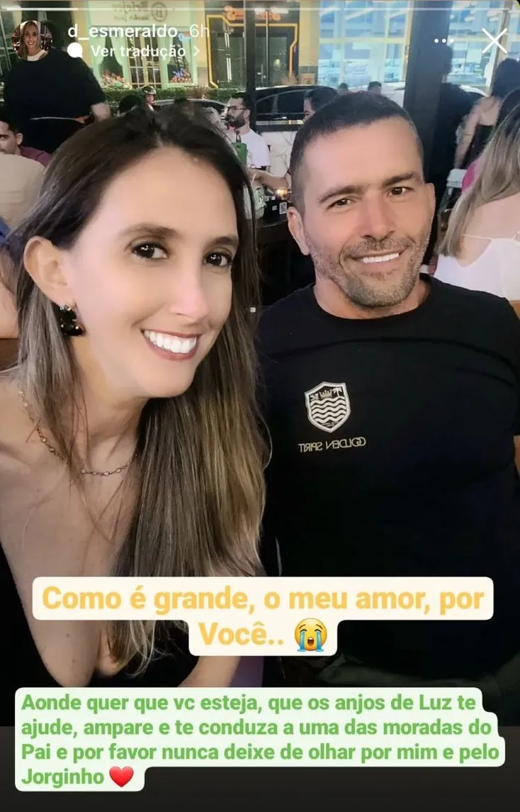 A esposa de Jorge se despediu dele nas redes sociais.