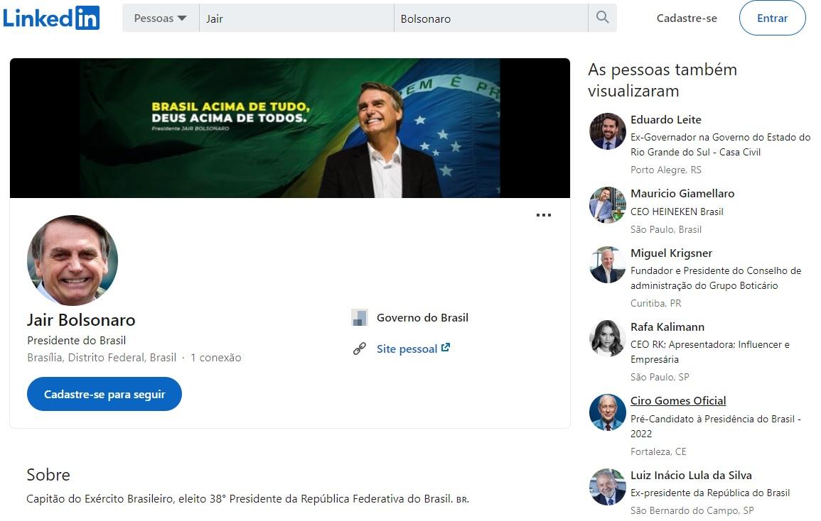 Página de Jair Bolsonaro