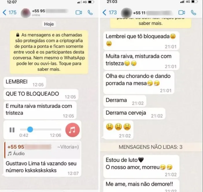 Homem recebe mensagens de fãs de Gusttavo Lima