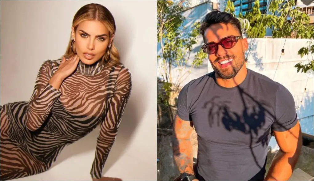 erika schneider e bil araujo em montagem de fotos