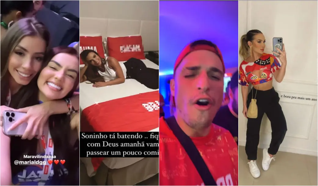 montagem com imagens de redes sociais de celebridades no fortal 2022