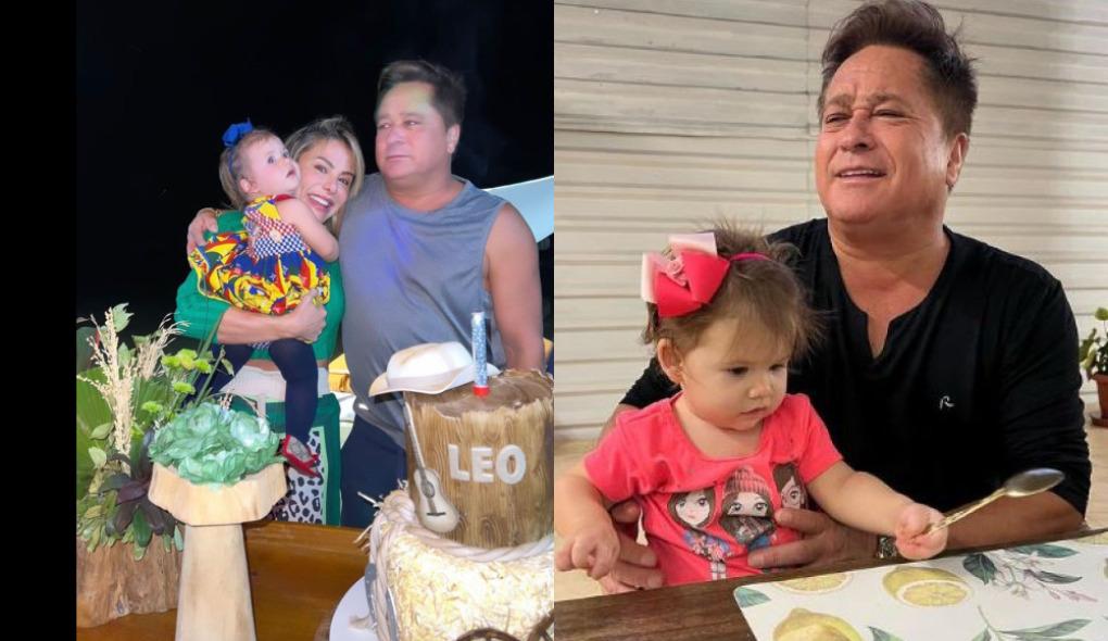 montagem com fotos do aniversário de leonardo