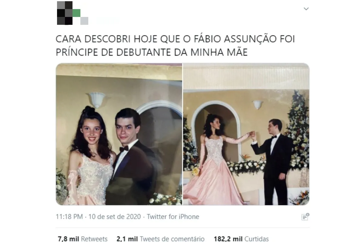 Mãe de internauta no Twitter teve Fábio Assunção como príncipe, em 1993