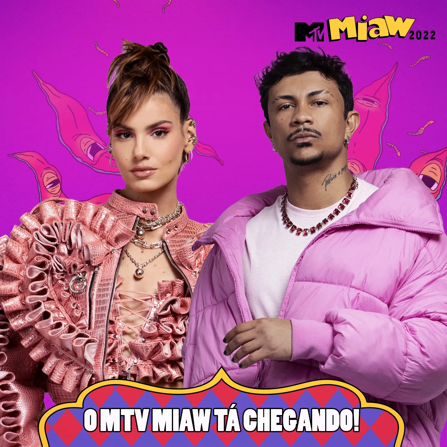 camila queiroz e xamã, apresentadores do MIAW 2022