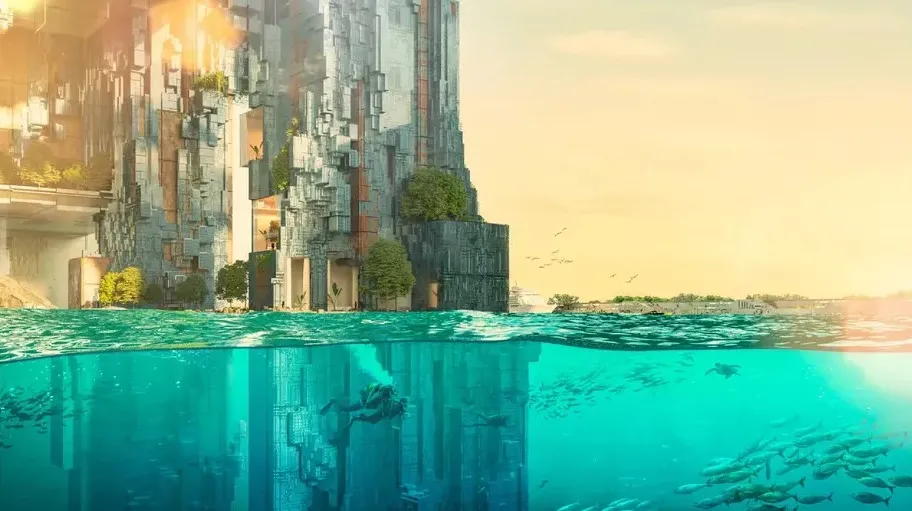 O centro da cidade será sobre o Mar Vermelho.