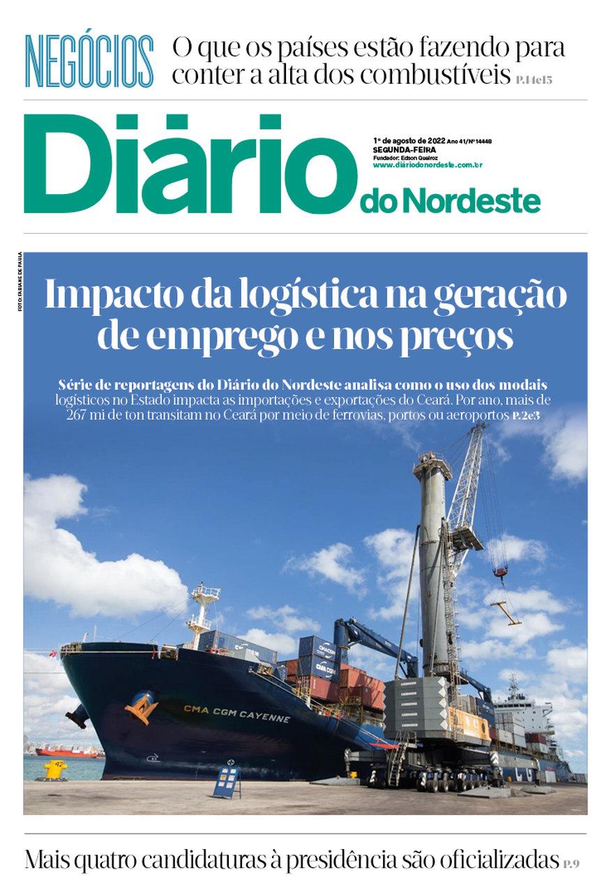 Capa da Edição do dia do jornal Diário do Nordeste
