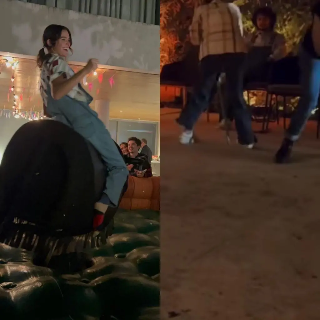 Bruna Marquezine em touro mecânico e Xolo