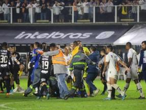 Briga entre atletas de Santos x Corinthians