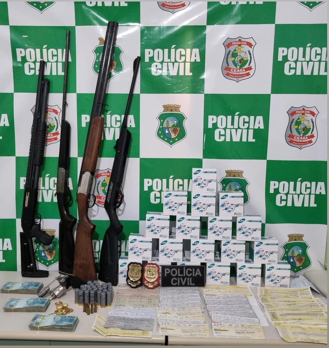 Armas apreendidas pela Polícia Civil