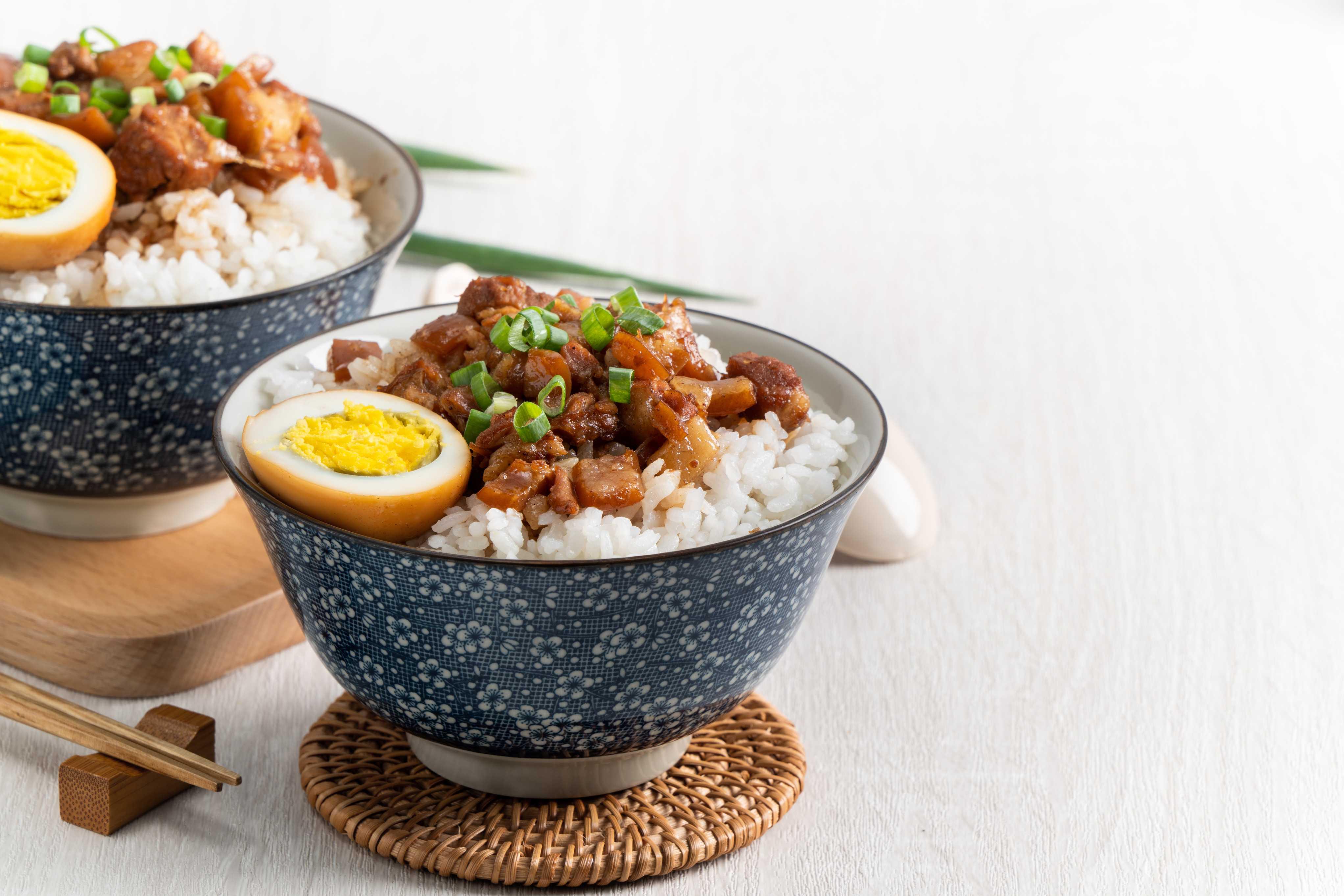 Arroz com carne de porco