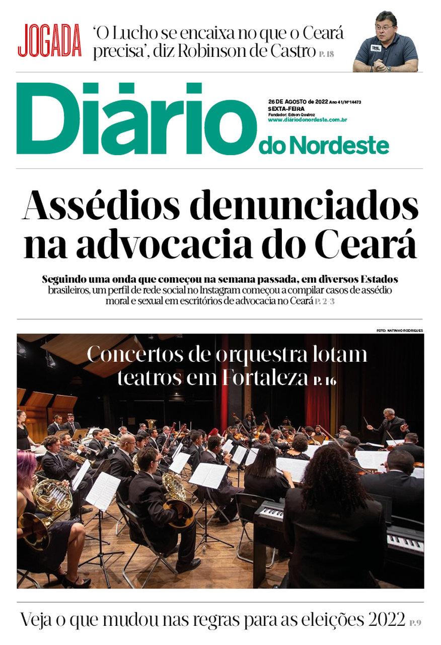 Capa da Edição do dia do jornal Diário do Nordeste