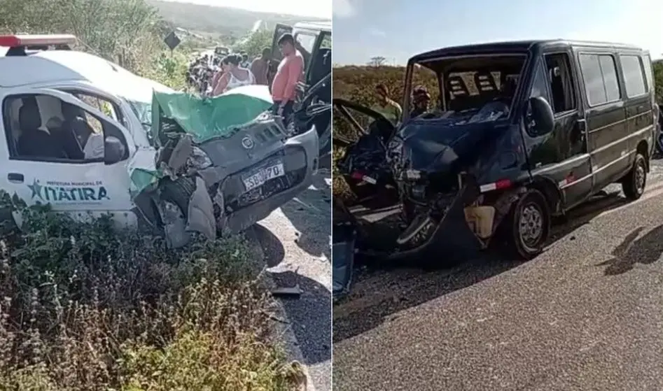 Imagem da notícia Acidente entre ambulância e van deixa cinco feridos no Interior do Ceará 