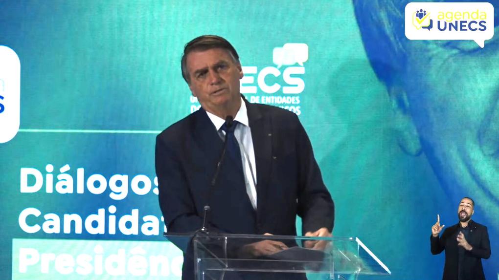 Jair Bolsonaro comentou assunto em debate promovido pela União Nacional de Entidades do Comércio e Serviços