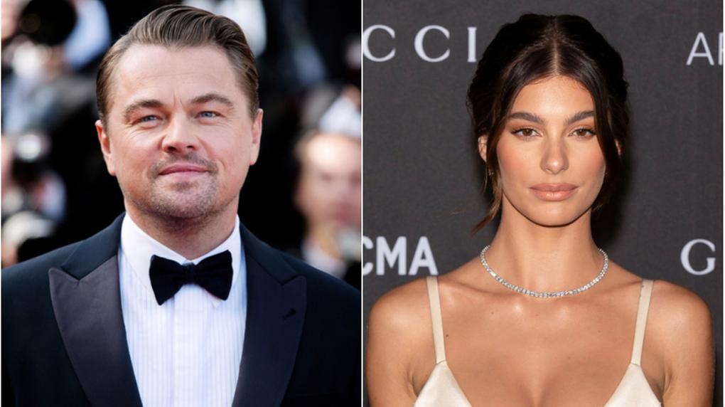 Montagem de fotos mostra o ator Leonardo DiCaprio à esquerda e a modelo Camila Morrone à direita.