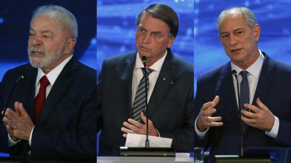 Lula, Bolsonaro e Ciro Gomes no debate