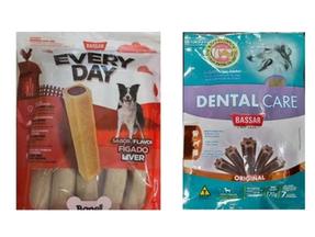 petiscos contaminados Dental Care, Every Day e Petz Snack Cuidado Oral