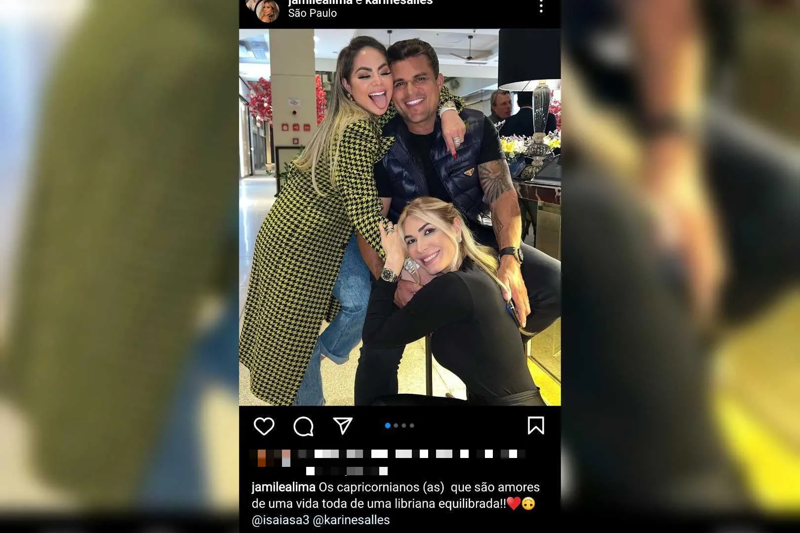 Publicação feita por Jamile Lima em rede social