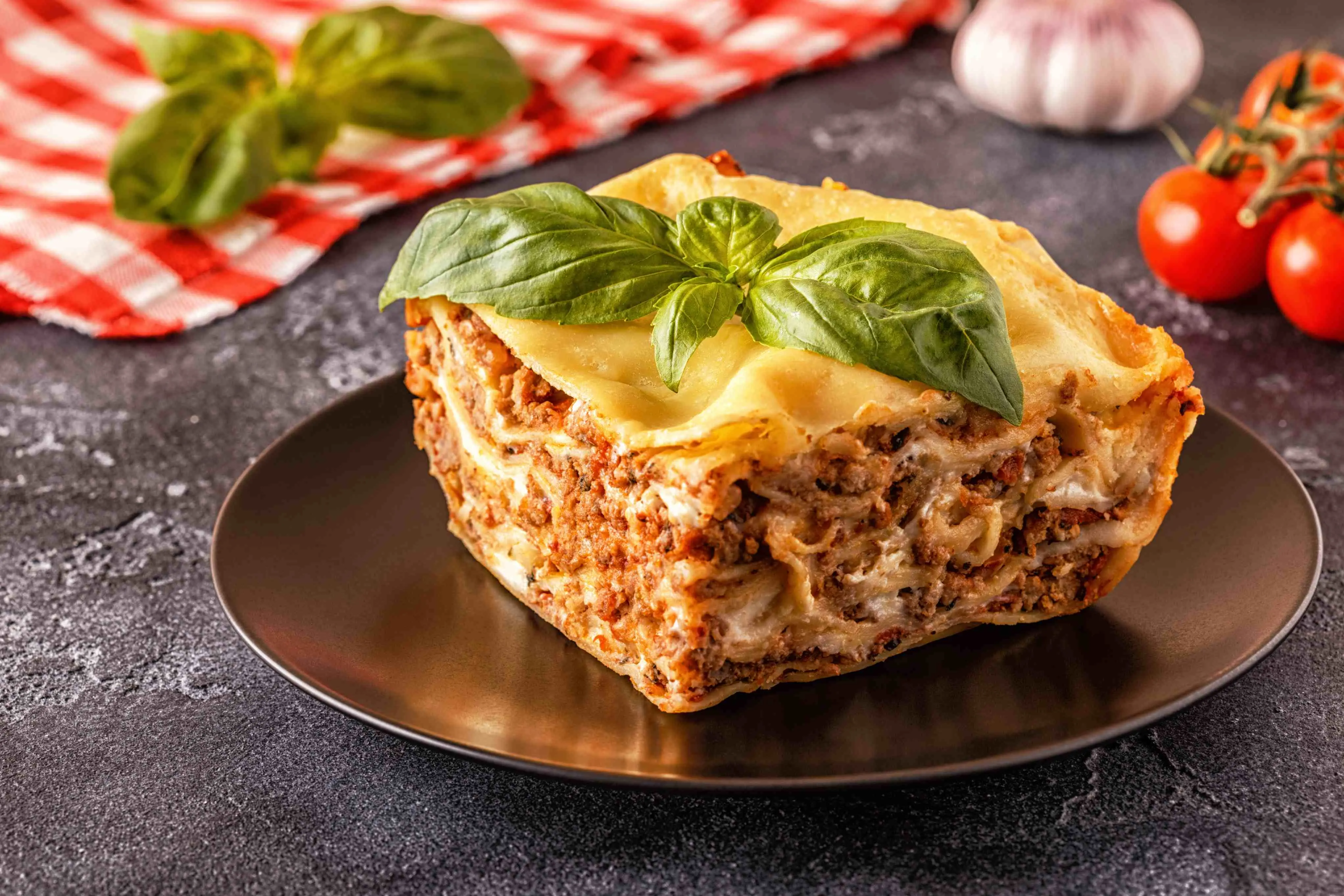 Lasanha de carne moída com queijo